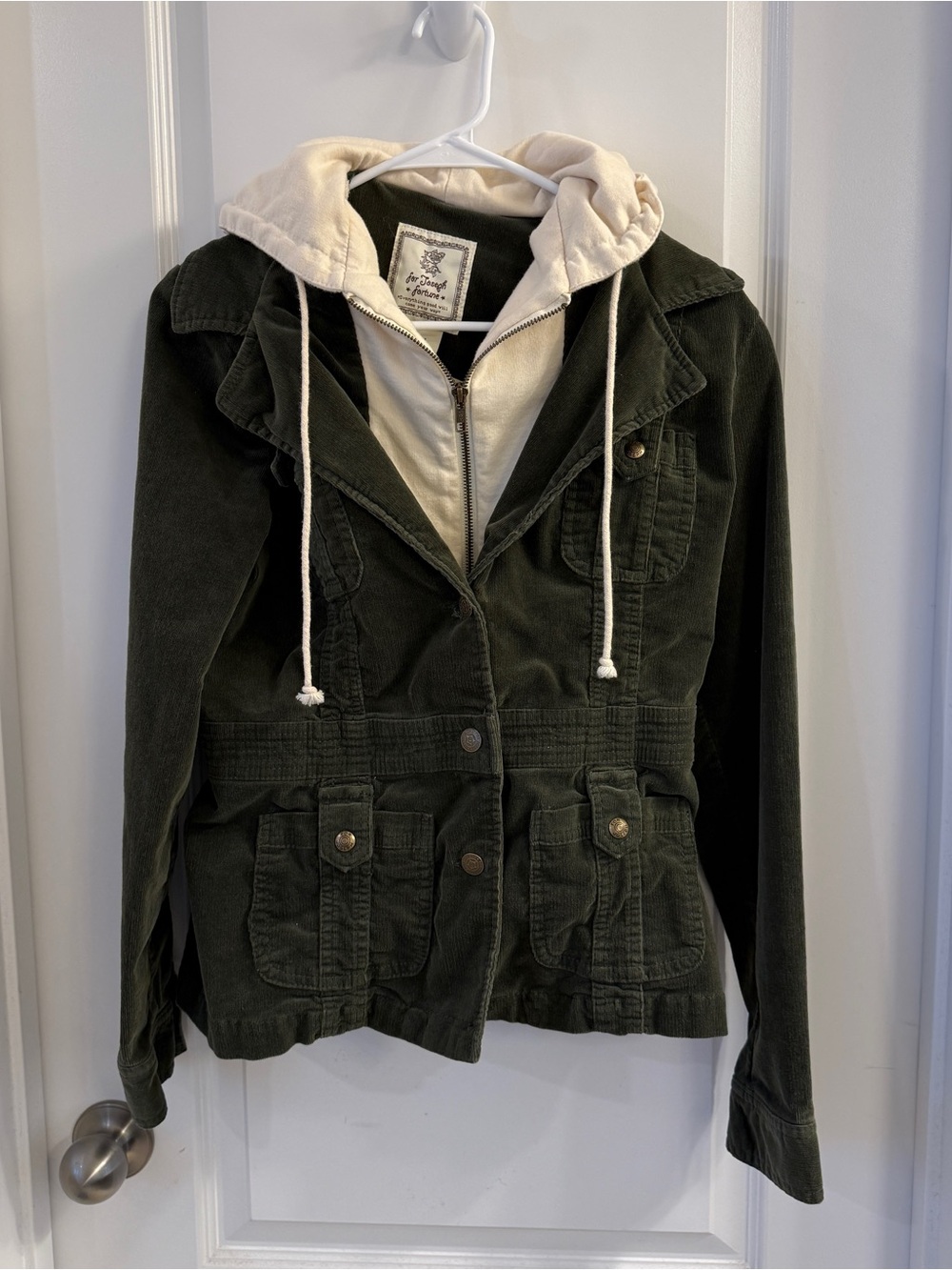 For Joseph Fortune Corduroy Hooded Jacket Medium Green Cream Vintage Y2K
Grunge - Picture 1 of 16